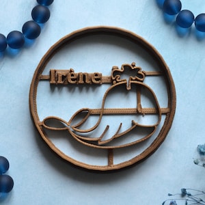 Tagliabiscotti personalizzato a forma di balena. Tagliabiscotti per baby shower con nome.