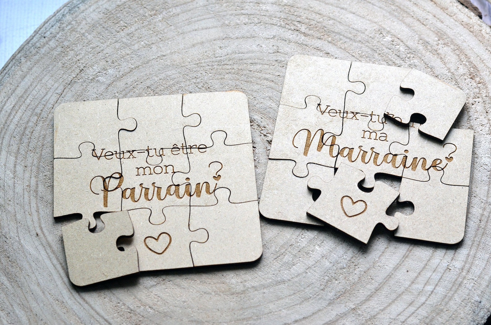 Puzzle en Bois Veux-tu être mon Parrain ma Marraine Demande - Etsy France