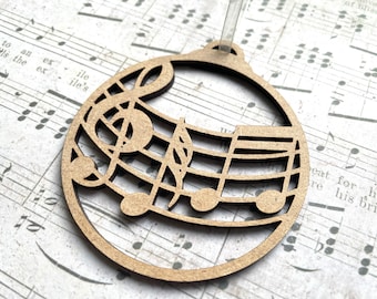 Christmas decoration Wooden music. Christmas Decoration Musical Note