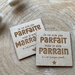 Sottobicchiere in legno Padrino Madrina. Sottobicchiere per battesimo. Richiedi Padrino Madrina. Decorazione per la tavola del Battesimo Babyshower.