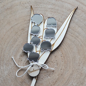 Brin de Muguet en bois - Bouquet de fleurs en bois Fête des mères - Cadeau Premier Mai. Fête du travail/ Muguet porte-bonheur