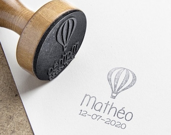 Personalized hot air balloon stamp. Personalized baptism stamp. Birthday stamp with first name