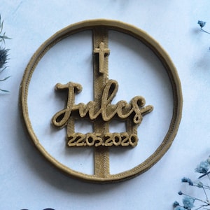 Cookie cutter cross Communion personalized baptism. Cookie cutter Communion with first name.