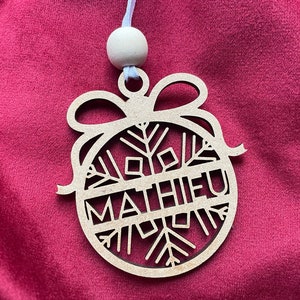 Personalized wooden Christmas decoration Snowflake. Wooden decoration with first name. Christmas decoration. Christmas Ornament. Christmas tree decoration