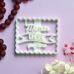 Dear Mom cookie cutter. Mother&#39;s Day cookie cutter. Petit beurre Message cookie cutter.