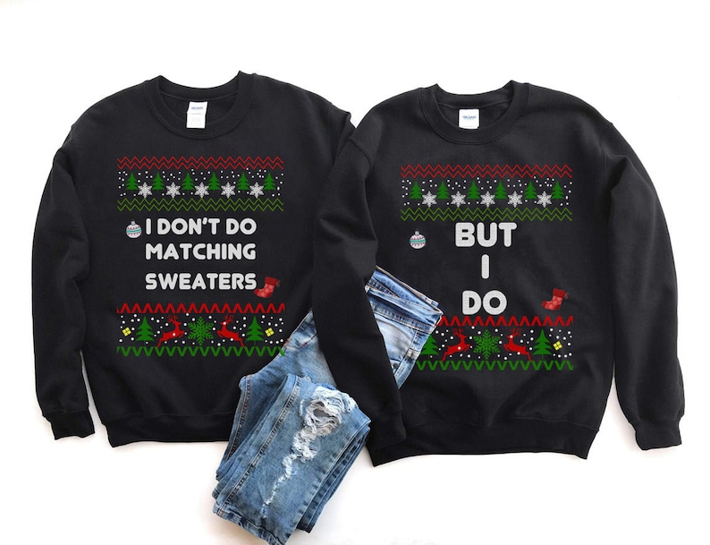 Couples Christmas Sweater Matching Sweaters Couples Ugly Etsy