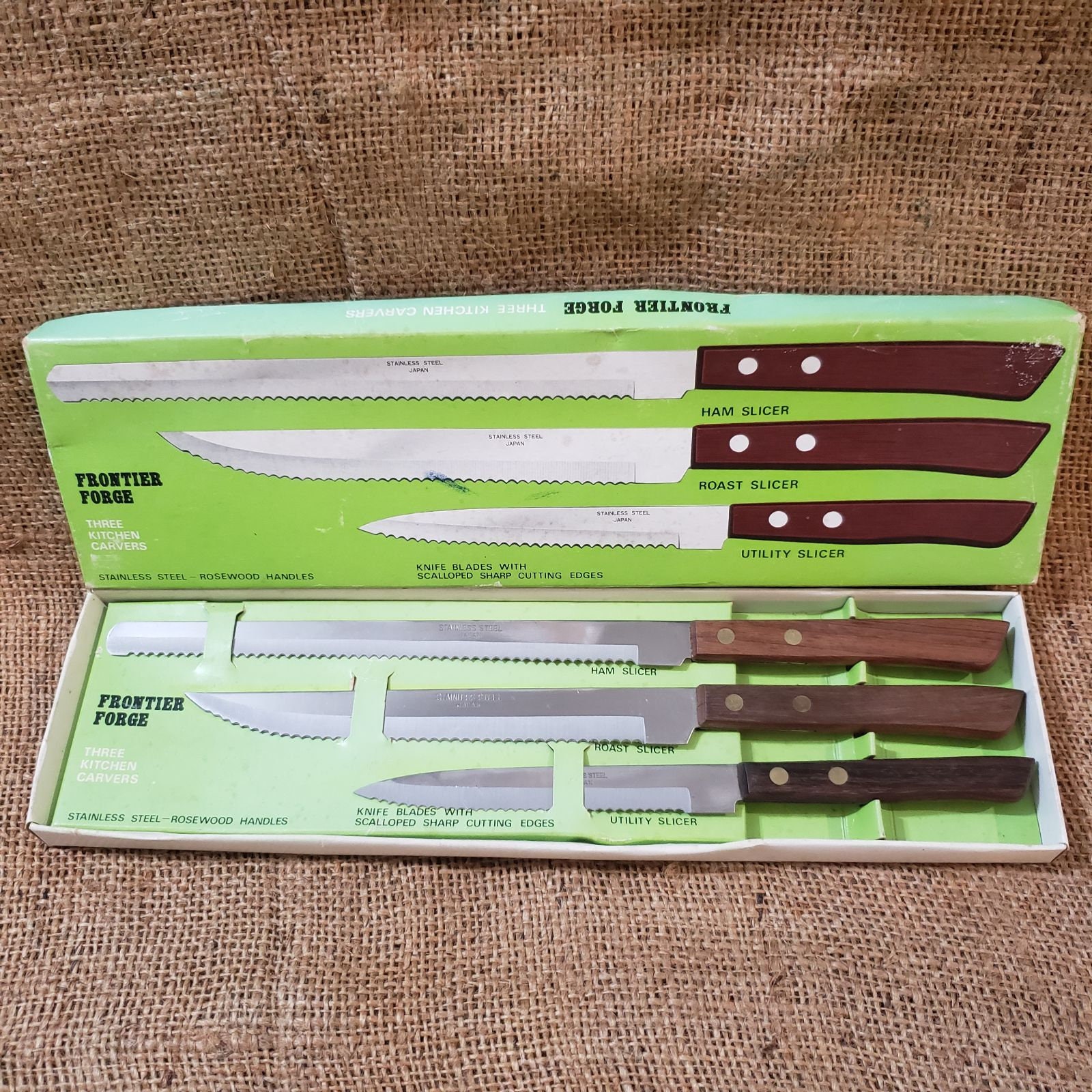 Frontier Carving Knife Set of 3 Mid Century Rosewood Etsy