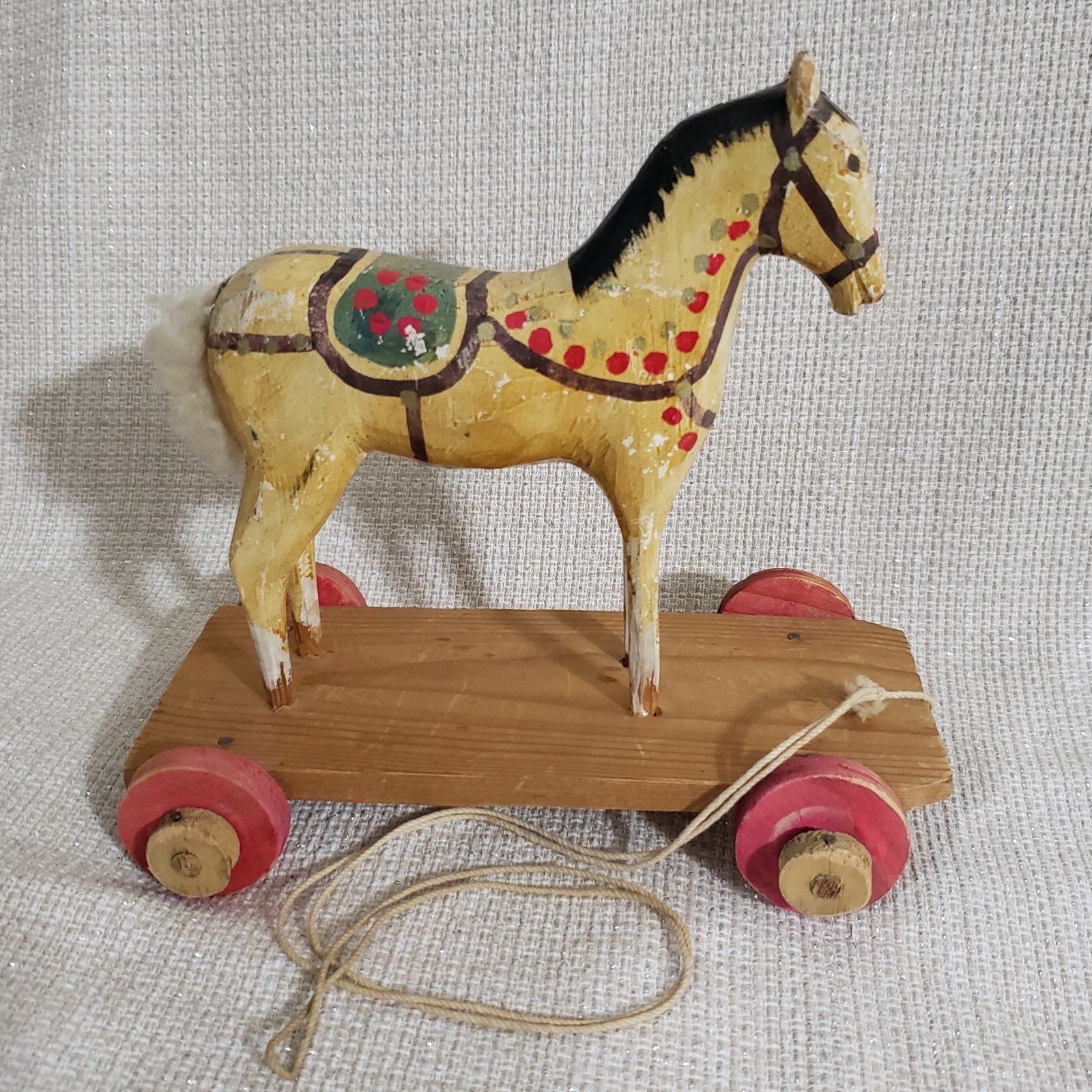 Antique Horse Pull Toy Folk Art Horse Rolling Toy - Etsy Canada