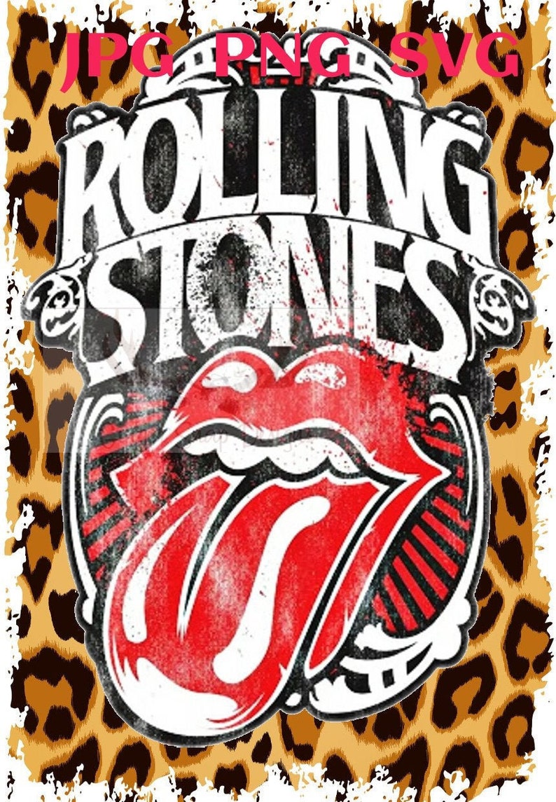 Leopard Rolling Stones Record Cover JPG PNG SVG Digital | Etsy
