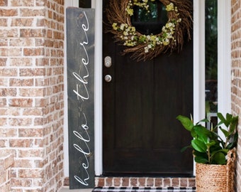 Hello There Welcome Sign for Front Porch,  Door Sign, Outdoor Porch Decor, Porch Sign, Welcome Sign, Farmhouse Sign, Housewarming Gift