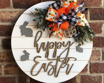 Easter Front Door Decor, Door Hanger, Easter Wreath, Front Door Sign, Spring Wreath, Farmhouse Home Decor, Housewarming Gift, Porch Decor