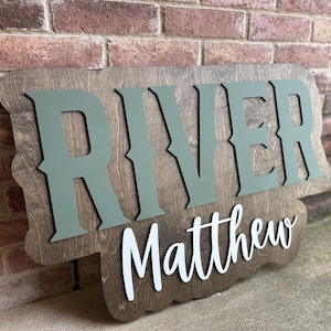 Large Name Sign, Baby Name Sign, Nursery Name Sign, Boho Nursery Decor Wall Art, Boy Baby Shower Gift, Custom Wooden Sign, Boy Nursery