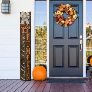 Fall Porch Sign, Welcome Sign for Front Porch, Hello Pumpkin Sign, Fall Sign for Front Door, Front Porch Decor, Fall Sign, Happy Fall Sign