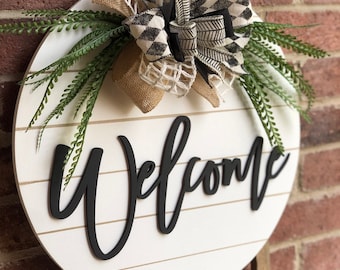 Front Door Decor, Wooden Door Hanger, Welcome Wreath, Home Sweet Home Front Door Sign, Porch Decor, Porch Sign, Front Door Sign, Home Gift