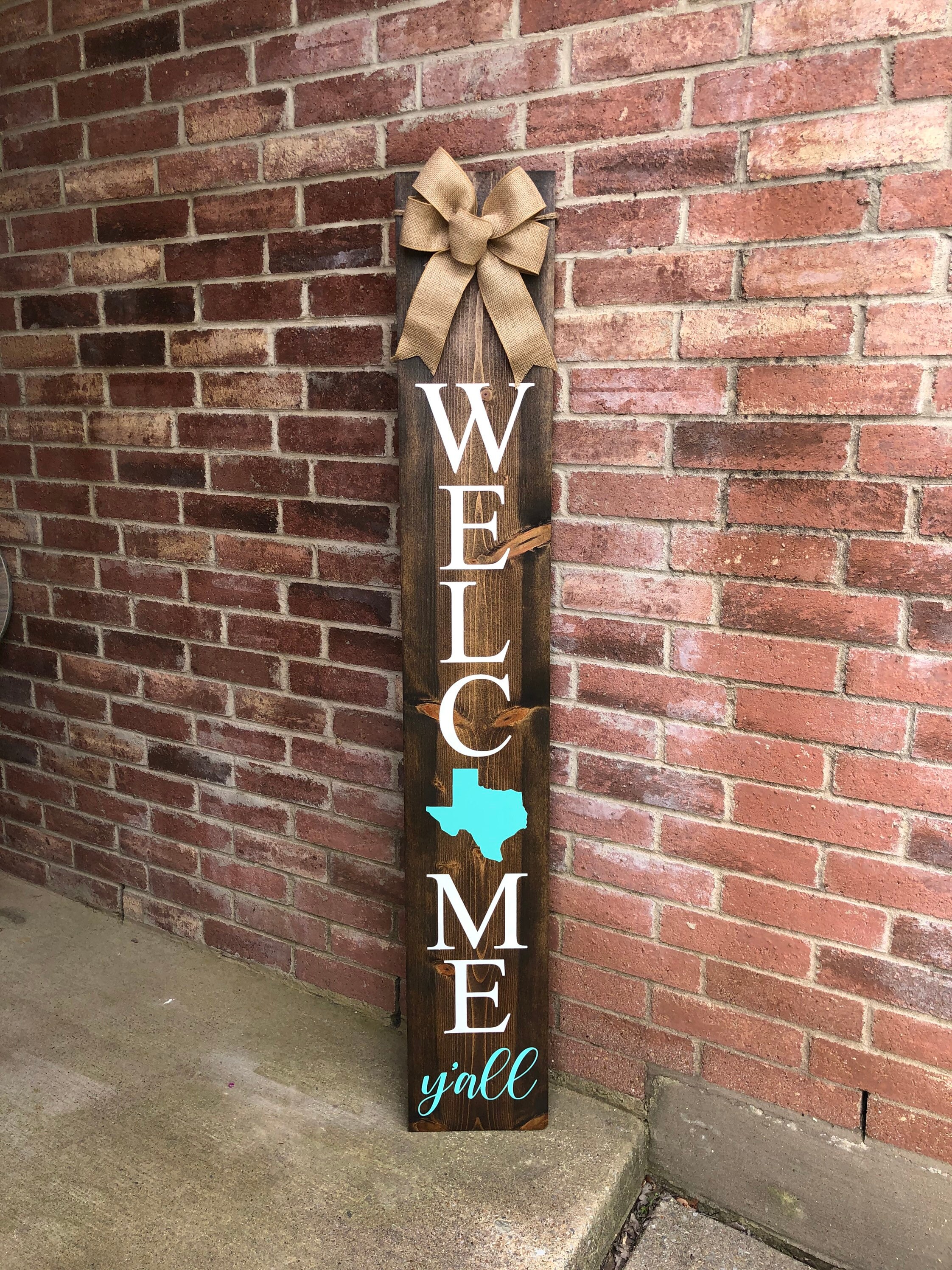 Welcome Wood Texas Porch Sign, Welcome Porch Sign, Welcome Sign for front door, Porch Sign, Outdoor Decor, Porch Decor, Housewarming Gift