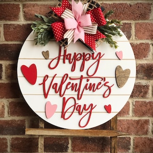 Valentines Front Door Decor, Hello Valentine, Valentines Wreath, Valentines Door Hanger, Door Wreath, Front Door Sign, Home Decor, Wood Sign
