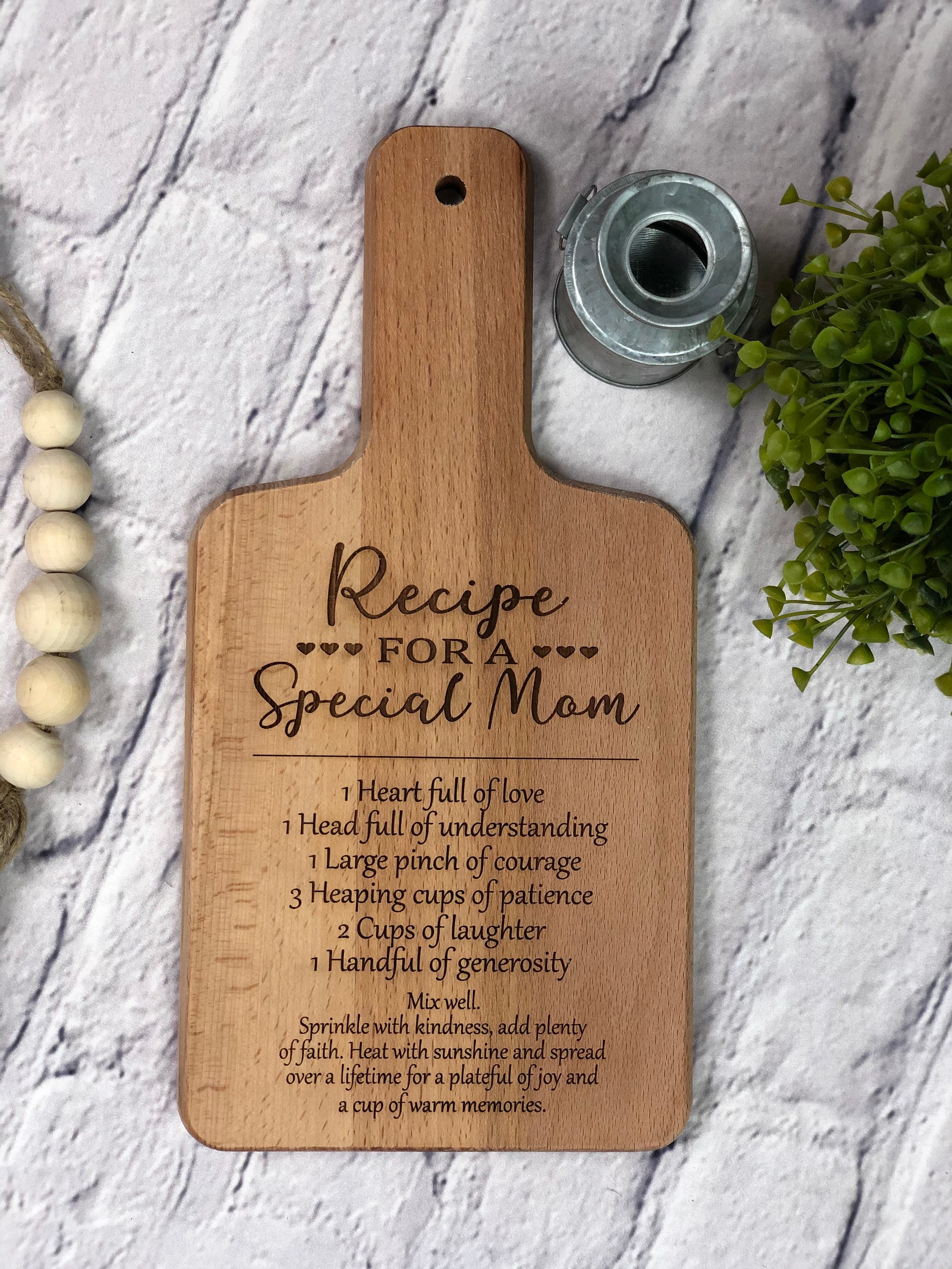 Mothers Gift Personalized Recipe for a Special Mom Custom Cutting Boar–  Stocking Factory