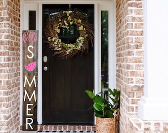 Hello Summer Watermelon Porch Sign | Welcome Sign