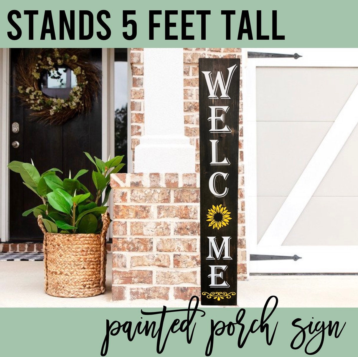 Welcome Porch Sign, Sunflower Porch Sign, Wood Sign, Welcome Sign, Porch Sign, Porch Decor, Outdoor Decor, Summer Sign, Housewarming Gift