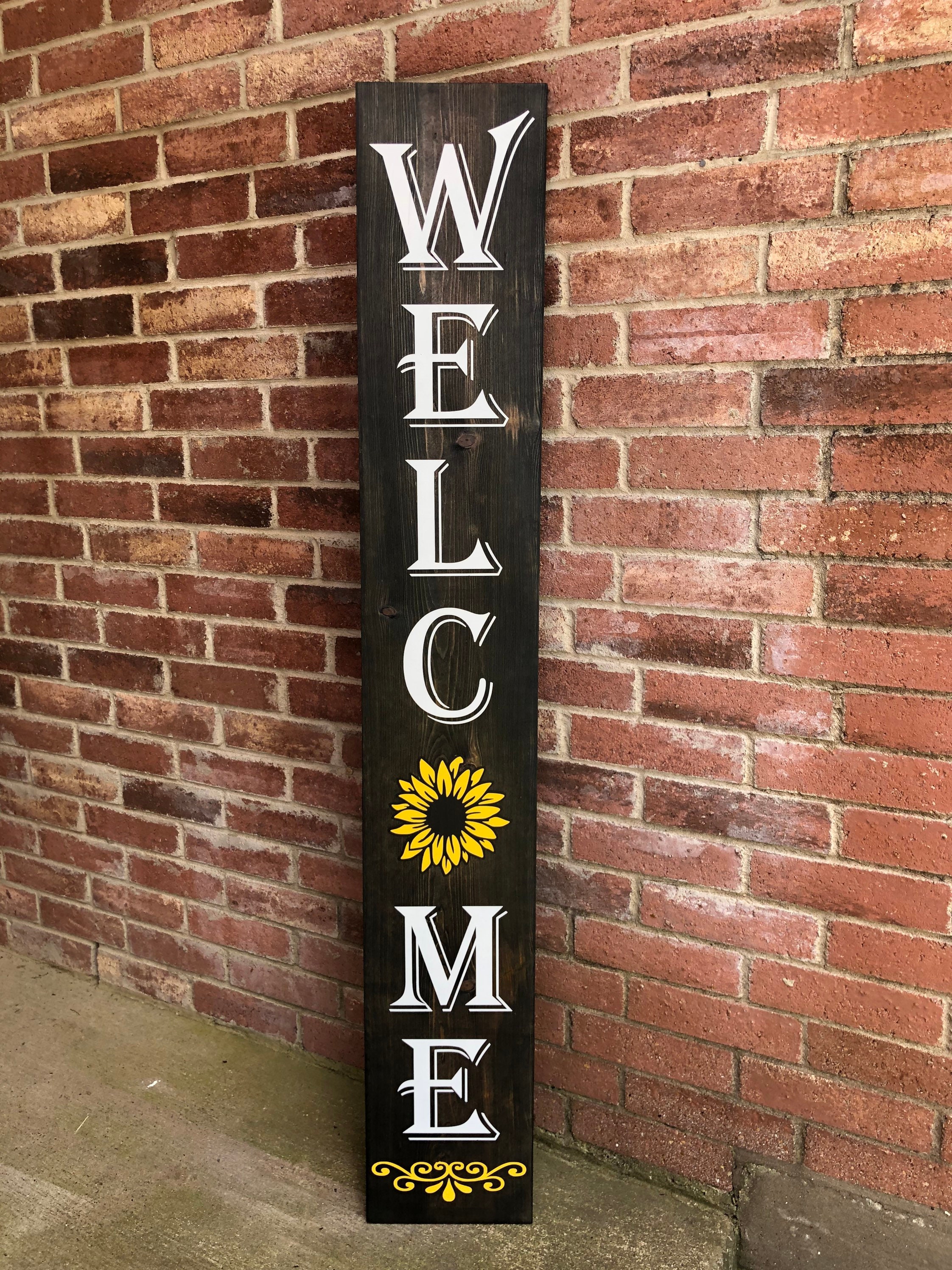 Welcome Porch Sign, Sunflower Porch Sign, Wood Sign, Welcome Sign, Porch Sign, Porch Decor, Outdoor Decor, Summer Sign, Housewarming Gift