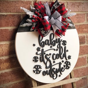 Winter Front Door Decor, Baby It’s Cold Outside Door Signs, Farmhouse ...