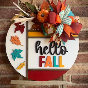 Front Door Decor, Hello Pumpkin Door Hanger, 3D Lettering, Outdoor Fall Wreath, Fall Porch Decor, Fall Sign for Door, Fall Door Decor, Gift