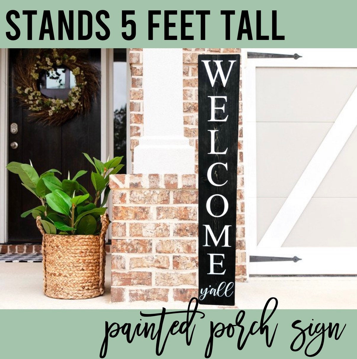 Welcome Y’all Front Door Welcome Sign, Porch Housewarming Gift