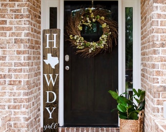 Welcome Porch Sign, Howdy Y’all Texas Wood Porch Sign, Welcome Sign, Porch Sign, Outdoor Decor, Porch Decor, Wood Signs, Housewarming Gift