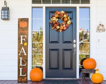 Fall Porch Sign, Fall Welcome Porch Sign, Happy Fall Y’all Welcome Porch Sign, Fall Sign for Front Door of Home, Porch Sign, Front Door Sign