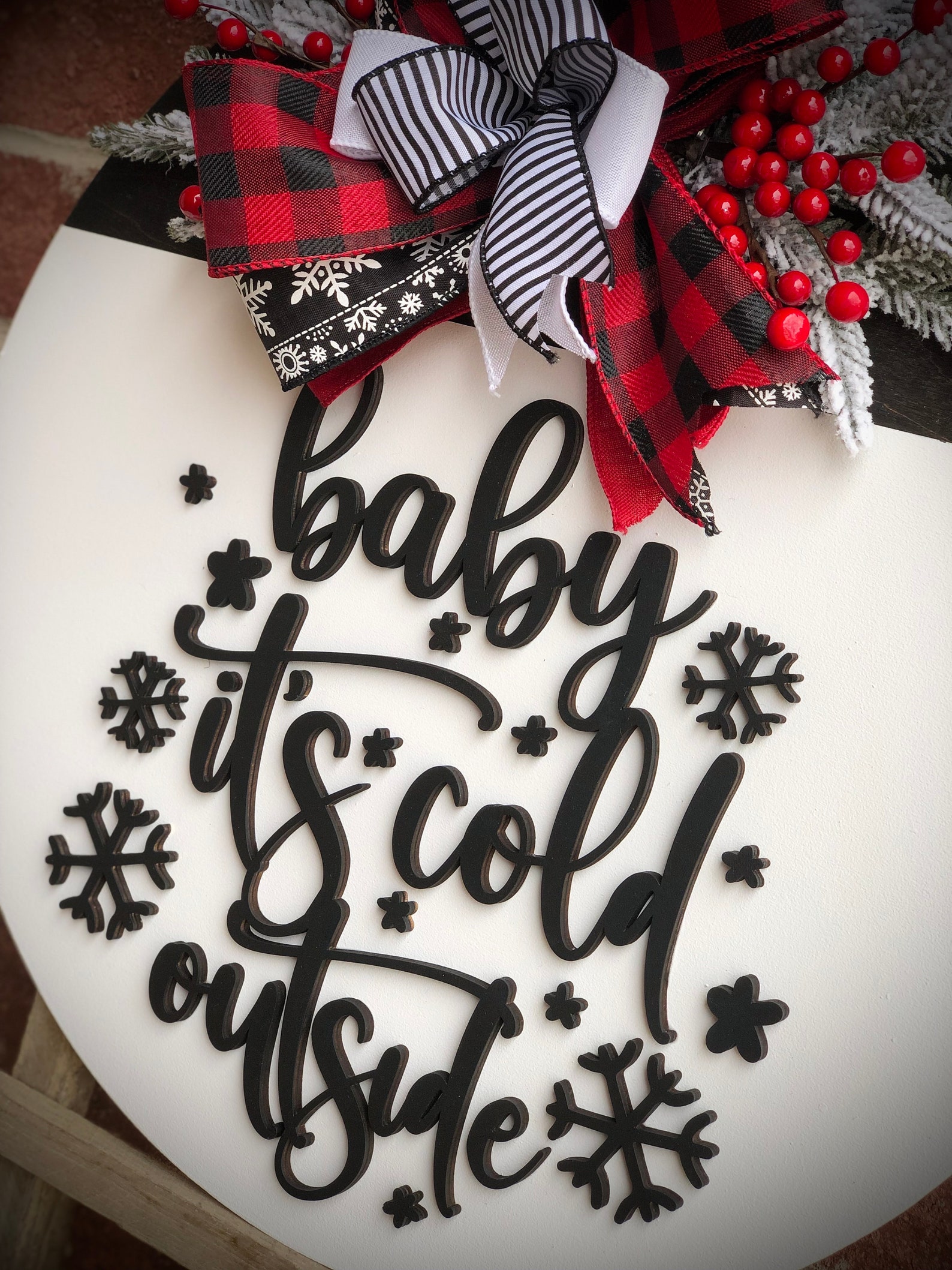 Winter Front Door Decor, Baby It’s Cold Outside Door Signs, Farmhouse ...