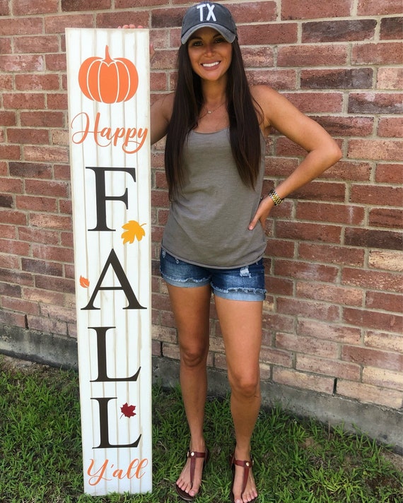 Fall Porch Sign, Happy Fall Y’all Sign, Fall Decor, Home Decor, Welcome Fall Sign for Front Door of Home, Front Door Sign, Outdoor Decor