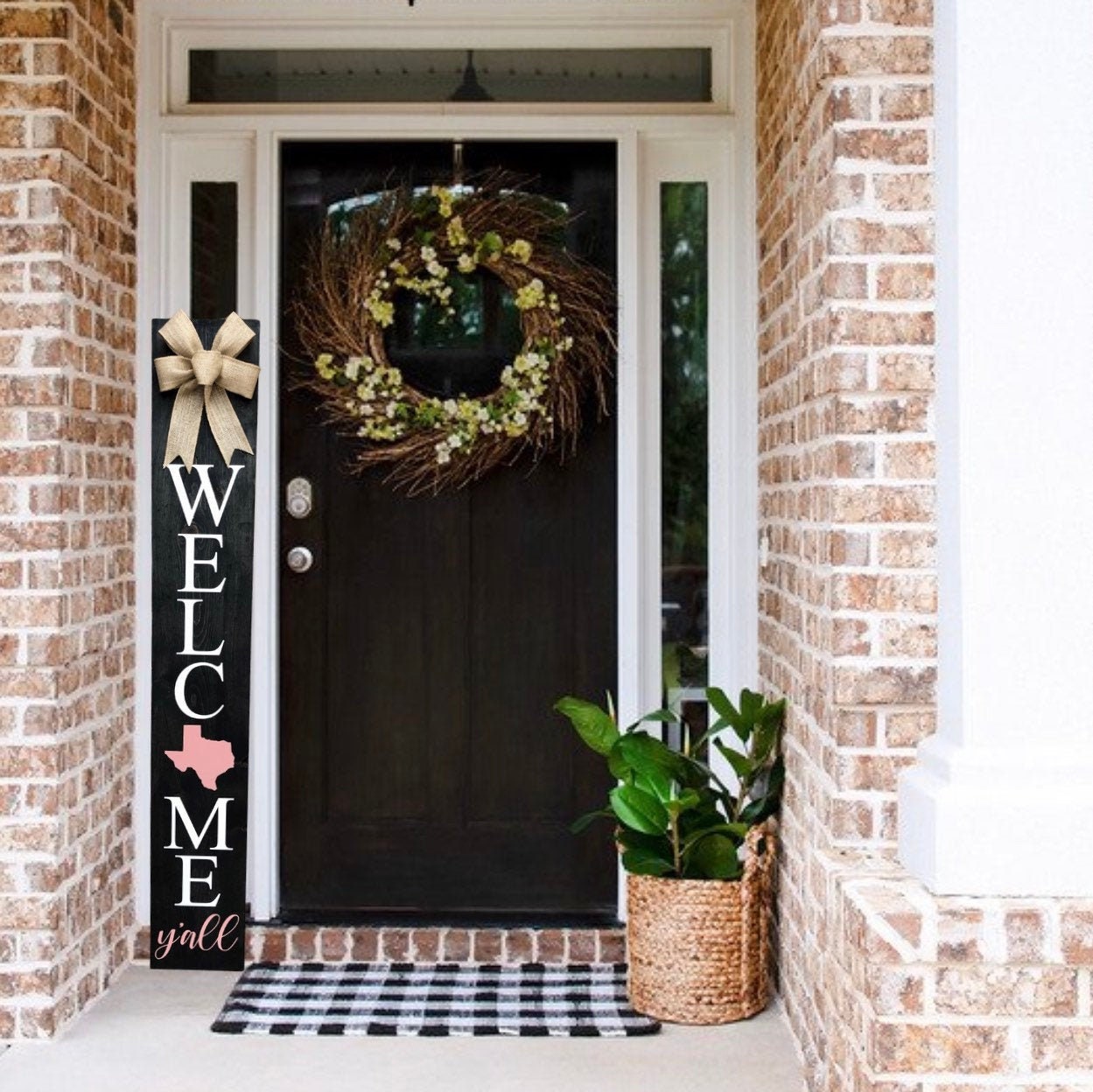 Welcome Y'all Texas Front Door Porch Sign, Housewarming Gift, Outdoor Decor