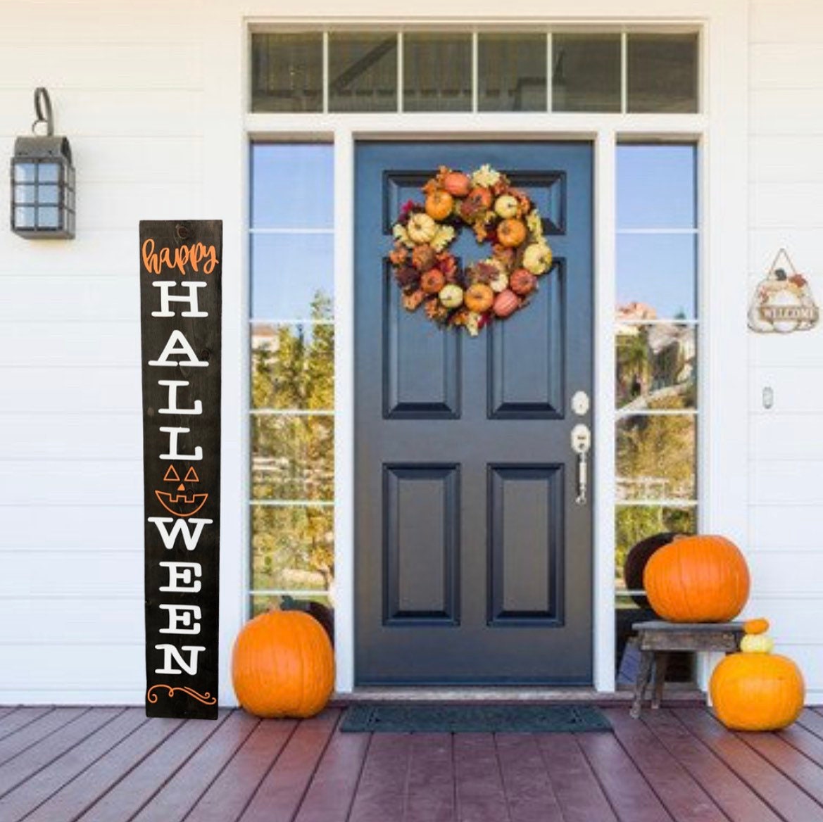 Halloween Welcome Sign for Front Porch Porch Sign Halloween | Etsy