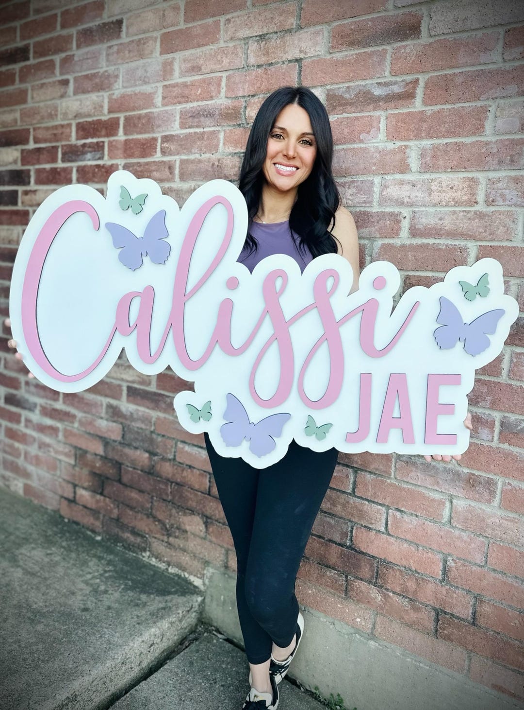 Large Baby Name Sign, Butterfly Sign Baby Room Decor, Whimsical Nursery ...