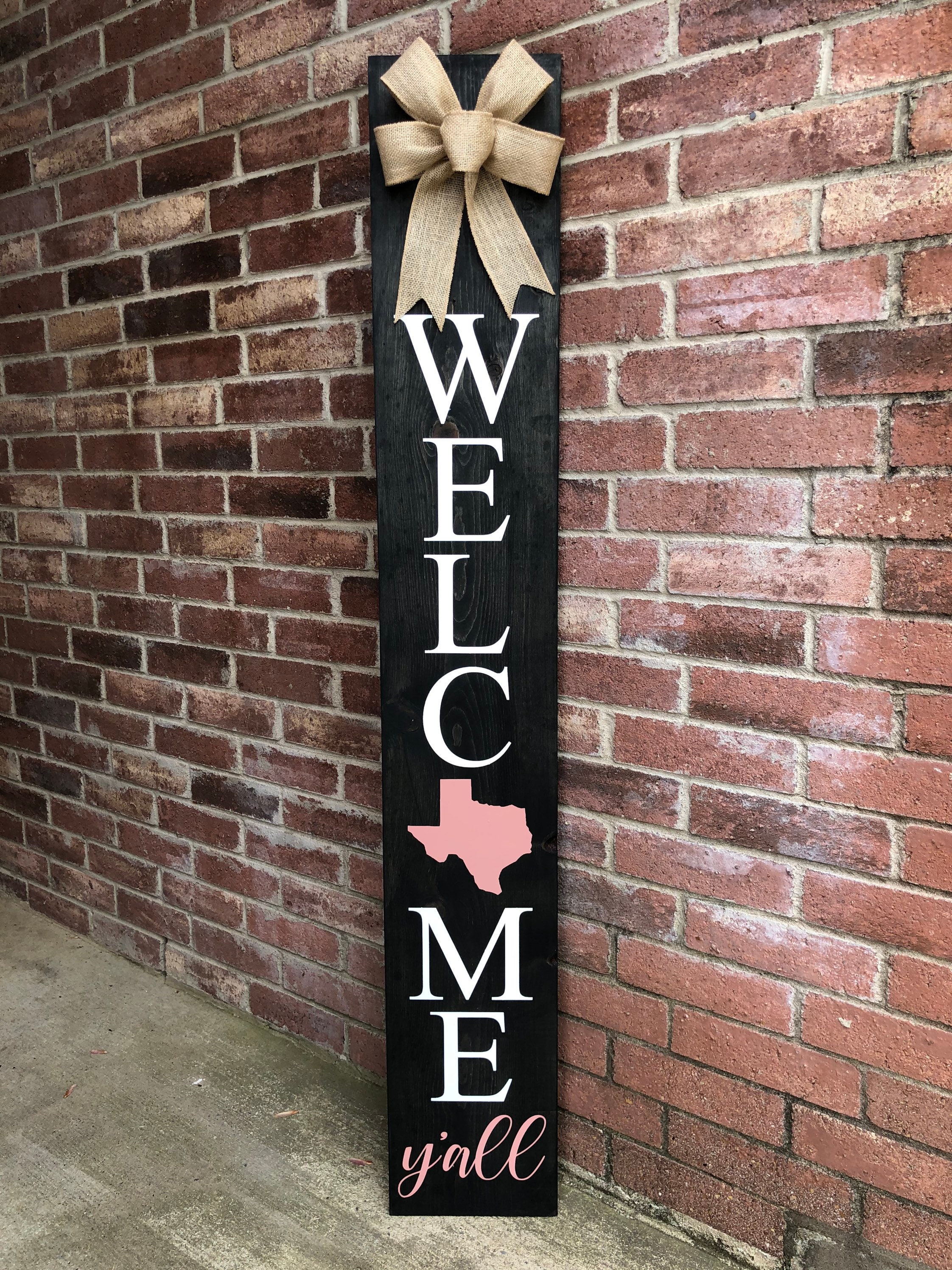 Welcome Y'all Texas Front Door Porch Sign, Housewarming Gift, Outdoor Decor