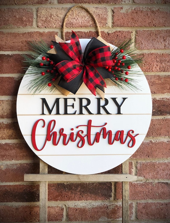 Merry Christmas Door Hanging Banner Xmas Couplet Outdoor Indoor Sign Decor