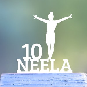 Topo de bolo de ginasta: decoração de silhueta impressa em 3D