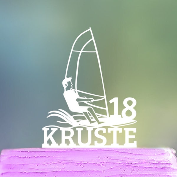 Wind Surfer Cake Topper, Windsurfing Cake Topper, Windsurfen Tortendeko, Geburtstag Torten Deko, Summer Cake Topper, Summer Tortendeko