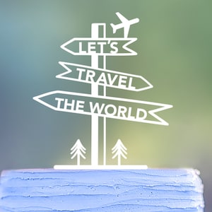 Toppers de bolo – Topper de bolo com tema de viagem e Tortenstecker para aventuras