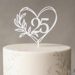 Silberhochzeit Geschenk, Cake Topper 25 Hochzeitstag, Silberne Hochzeit, Tortendeko Jubiläum