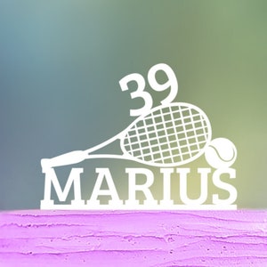 Tennis Cake Topper – Personalized Birthday Decoration with Name and Number