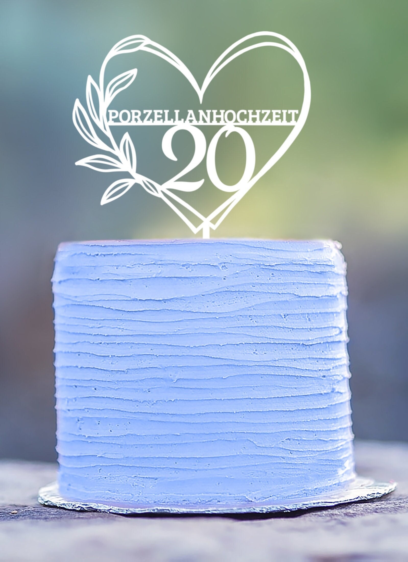 Sleyberoy Glitzer Tortenaufsatz '20. Hochzeitstag' – Kuchendekoration Für Jubiläum, Geburtstag & Feiern
