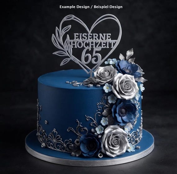 65th Iron Wedding Anniversary Cake Topper – Cake Decoration