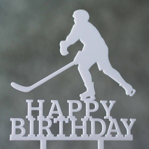 Happy Birthday Topper, Hockey Player Cake toppers, Ice hockey cake toppers, Hockey cake decorations, Hockey cake topper, Sport Topper