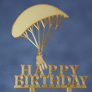 Paragliding topper, Paraglider topper, Parachuting cake topper, Happy birthday cake decoration, Extreme sport cake topper, Parachute topper image 7