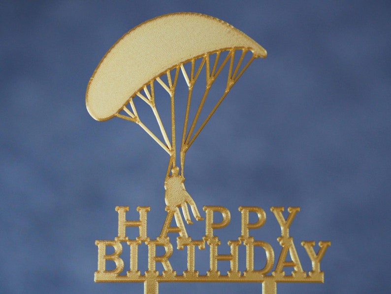 Paragliding topper, Paraglider topper, Parachuting cake topper, Happy birthday cake decoration, Extreme sport cake topper, Parachute topper image 7