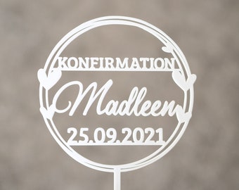 Confirmation Cake topper, Confirmation Cake Decoration, Konfirmation Tortendeko, Konfirmation Topper, Konfirmatin Cake Topper