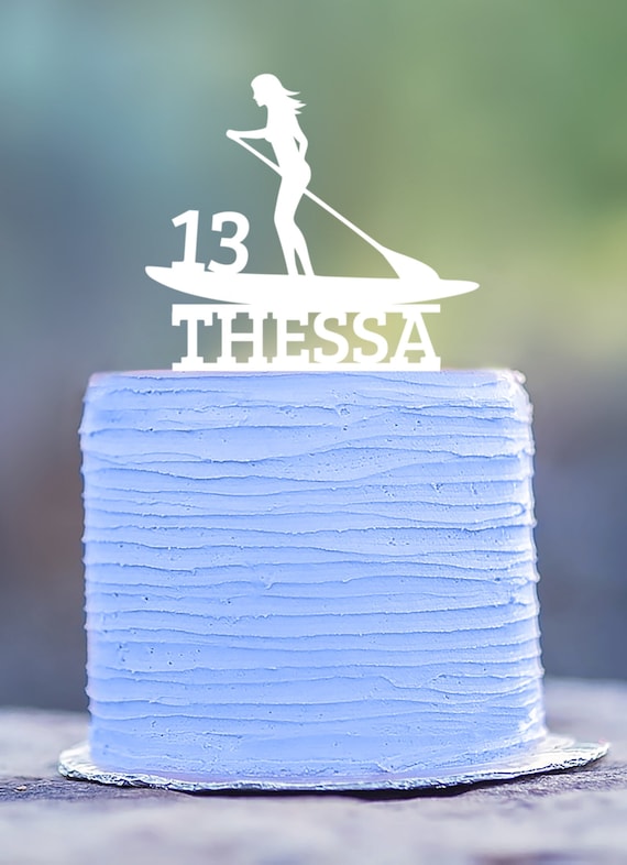 Paddle Board Cake Topper Paddling Cake Decorations Female Etsy