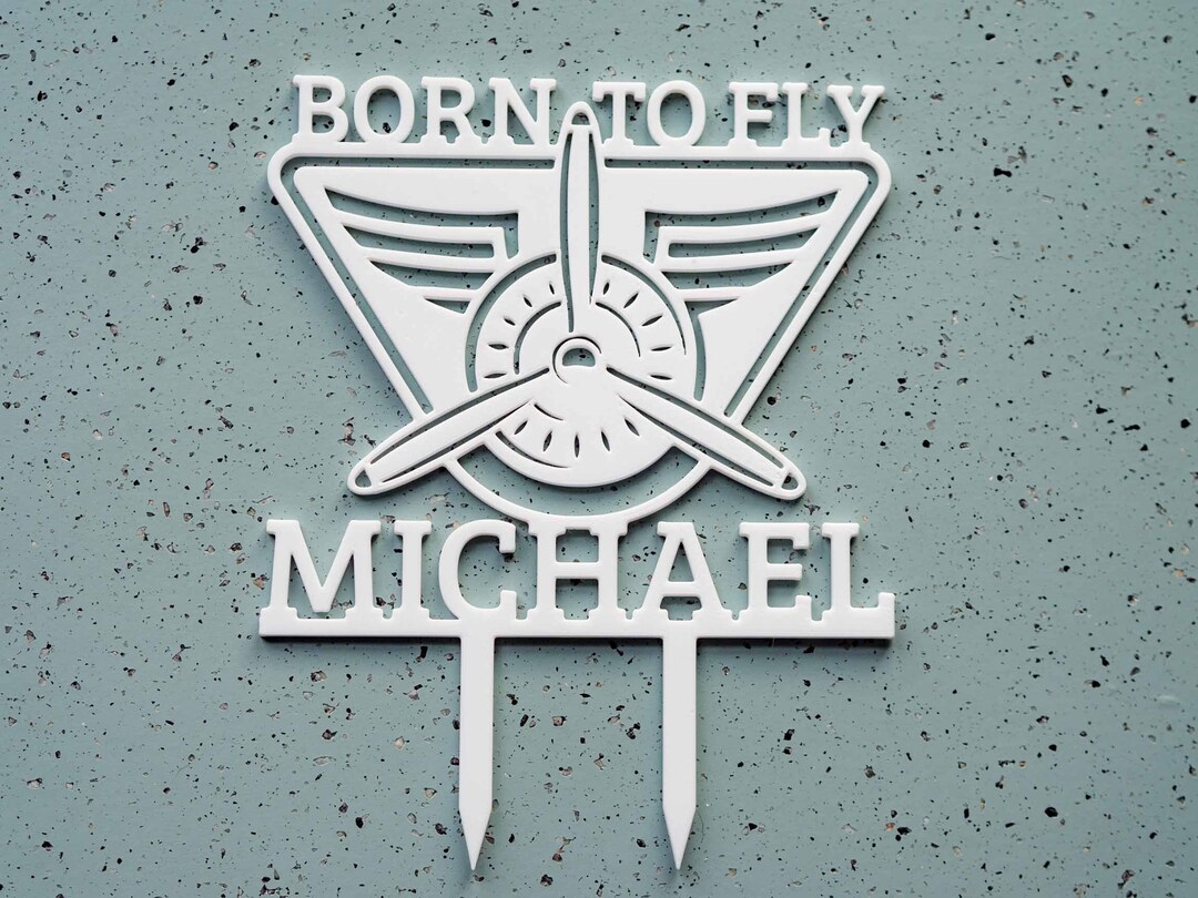 Airplane Cake Topper, Aircraft Cake Decoration, Born to Fly Cake Topper ...