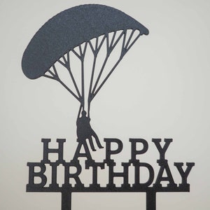Paragliding topper, Paraglider topper, Parachuting cake topper, Happy birthday cake decoration, Extreme sport cake topper, Parachute topper image 9